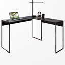 Ver imagem 1 de Mesa em L Industrial para Escritório e Home Office Preto