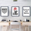Ver imagem 2 de Kit 3 Quadros Decorativos São Jorge 33x24cm:Madeira branca