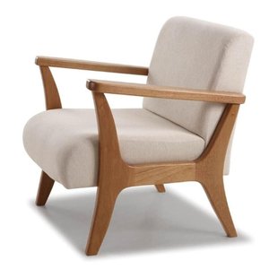 Poltrona Paquetá Estofada Assento Machê Base Amêndoa 70cm - 69752