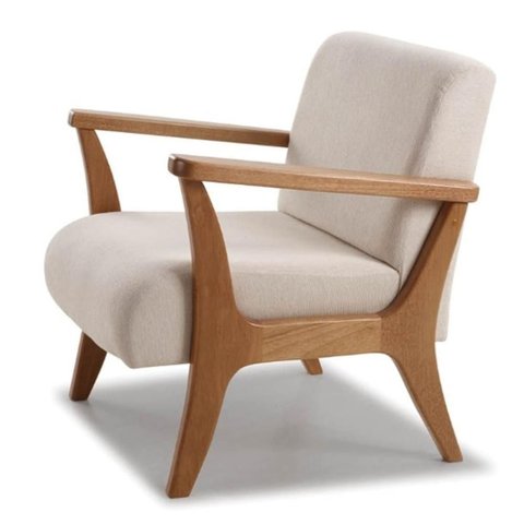 Poltrona Paquetá Estofada Assento Machê Base Amêndoa 70cm - 69752