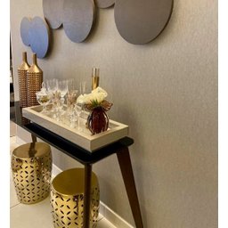 Bandeja Decoração Vidro Branco para Sala Aparador 40x25 - 3
