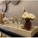 Ver imagem 1 de Bandeja Decoração Vidro Branco para Sala Aparador 40x25