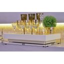 Ver imagem 4 de Bandeja Decoração Vidro Branco para Sala Aparador 40x25