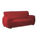 Ver imagem 1 de Capa para Sofa 3 Lugares Lisa Carolina Gold Vermelha
