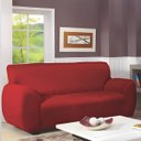 Ver imagem 2 de Capa para Sofa 3 Lugares Lisa Carolina Gold Vermelha