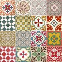 Ver imagem 1 de Adesivo para Azulejo Ladrilho Hidráulico Mosaico Cores Vinil 15x15cm 16 peças Cosi Dimora
