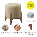 Ver imagem 4 de Puff Estofado Decorativo Redondo Sala de Estar Madrid Suede Bege