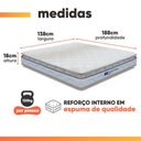 Ver imagem 4 de Cama Box Casal Probel Espuma D33 Pillow Top 138x188x56cm Guarda Costas Lyon Branco/Bege