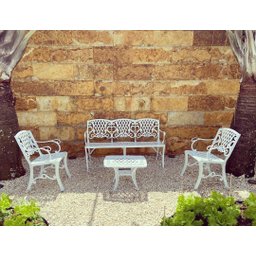 Conjunto para Jardim Búzios (01 Mesinha + 02 Poltronas + 01 Banco 3 Lugares) Piscina Varanda Clube H - 1