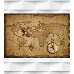 Papel De Parede Mapa Mundi Rosa Dos Ventos 2,50M X 3,50M - 3