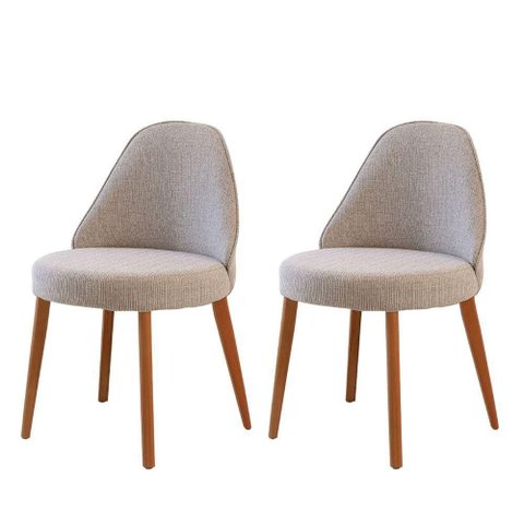 Conjunto Suíça com 2 Cadeiras Madeira Moderna Mobília Brisa/ Imbuia Nat.