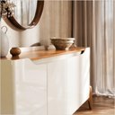 Ver imagem 5 de Buffet Studio 1,60m Off White Nature com 4 Portas e Pés de Madeira Maciça 70333 Imcal