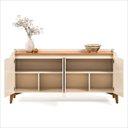 Ver imagem 6 de Buffet Studio 1,60m Off White Nature com 4 Portas e Pés de Madeira Maciça 70333 Imcal