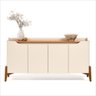 Buffet Studio 1,60m Off White Nature com 4 Portas e Pés de Madeira Maciça 70333 Imcal - 4