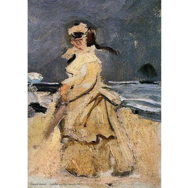 Pôster Decorativo A4 Camille on the Beach 1871 - Claude Monet Cosi Dimora - 1