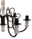 Ver imagem 5 de Lustre De Madeira Torneado 6 Bocais Decoração Área Provençal - Verniz & Branco