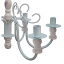 Ver imagem 5 de Lustre De Madeira Torneado 6 Bocais Decoração Área Provençal - Branco