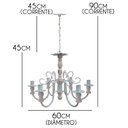 Ver imagem 2 de Lustre De Madeira Torneado 6 Bocais Decoração Área Provençal - Branco