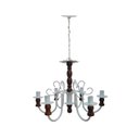 Ver imagem 4 de Lustre De Madeira Torneado 6 Bocais Decoração Área Provençal - Branco & Verniz