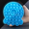 Pop It Brilha no Escuro Fluorescente Polvo Fidget Toy Brinquedo Anti Stress Sensorial - Azul - 3