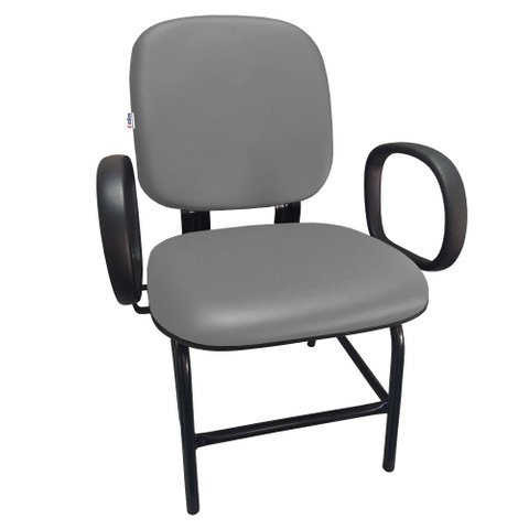 Cadeira Plus Size Com Braço Reforçada Até 170 Kg Anatômica Courvin Cinza