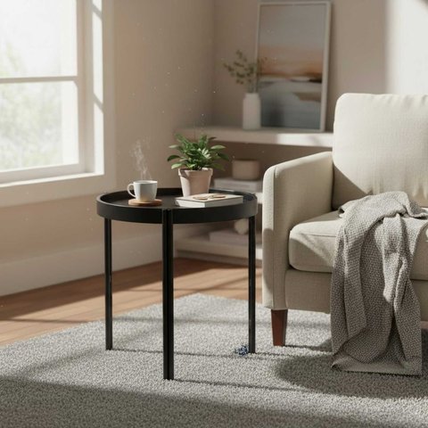Mesa de Apoio Redonda Moderna Jardim 50cm Enjoy Rivatti