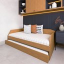 Ver imagem 1 de Bicama Cama Auxiliar Americana Luxo em Mdf Resistente Nobre Amendoa