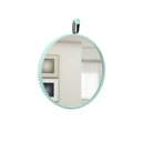 Ver imagem 1 de Espelho Decorativo Short Strip Verde Alça Corino Preto 40 cm Redondo Verde/Preto, 40 cm