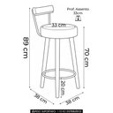 Ver imagem 2 de Banqueta Alta Estofada Pés Palito Kit 4 Tília Sintético Café S08 - Mpozenato