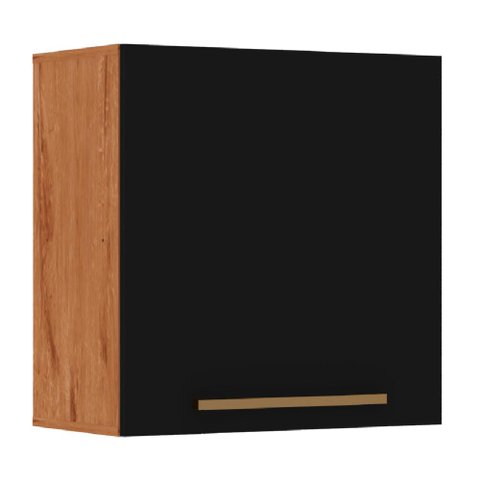 Armário Aéreo de Cozinha 1 Porta 0,59m Favorita Natura / Preto