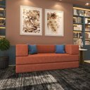 Ver imagem 3 de Sofá Modular Dobrável 3 em 1 Puff Sofá Cama Confortável em Espuma Alta Densidade - Terracota