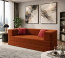 Ver imagem 1 de Sofá Modular Dobrável 3 em 1 Puff Sofá Cama Confortável em Espuma Alta Densidade - Terracota