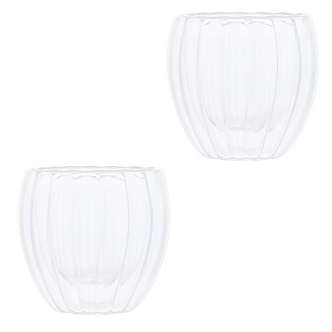 Conjunto 2 Copos de Café Parede Dupla de Vidro Borossilicato Classic 80ml Lyor