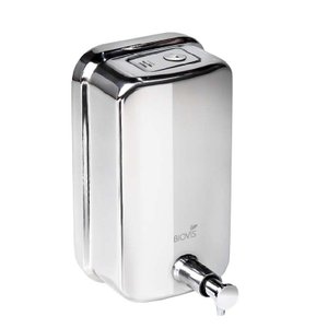 Saboneteira Inox 1000ml Dispensador Manual de Sabonete Líquido Alcool Gel Biovis