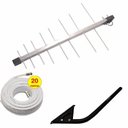 Ver imagem 1 de Kit Antena Digital 4K Externa Log 16 Elementos Mastro 50 Cm e Cabo Coaxial 20 Metros