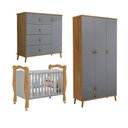 Ver imagem 1 de Conjunto Comoda e Roupeiro Jujuba Berço Alvin Nature - Cinza