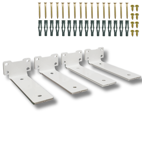 4 Suportes 15cm Aço Resistente Design Invisível p/ Prateleira Formato Invertido Mão Francesa Branco