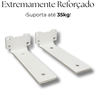 4 Suportes 15cm Aço Resistente Design Invisível P/ Prateleira Formato Invertido Mão Francesa Branco - 5