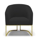 Ver mais imagens de Kit 02 Poltronas Veludo Base Industrial Dourada Preto
