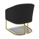 Ver imagem 6 de Kit 02 Poltronas Veludo Base Industrial Dourada Preto