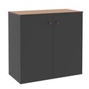 Ver mais imagens de Conjunto de Escritório Noruega 6 Livreiro 2 Buffet e 7 Mesas 90cm - Via Nossa - Preto e Cedro