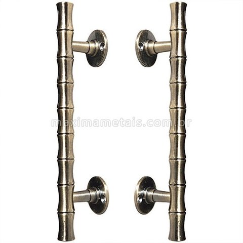 Puxador Duplo Porta Pivotante Correr Rústico Element Bronze Antigo 195mm