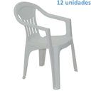 Ver imagem 3 de Kit 12 Cadeiras Plastica Monobloco com Bracos Ilhabela Branca Tramontina