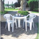 Ver imagem 2 de Kit 12 Cadeiras Plastica Monobloco com Bracos Ilhabela Branca Tramontina