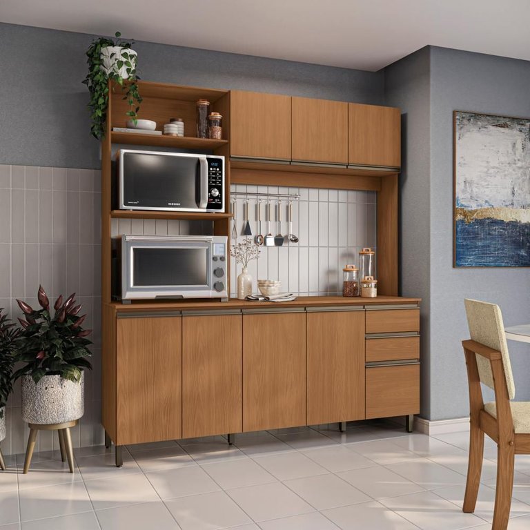 Cozinha Compacta Luna Kappesberg 3 Peças Canela 192,5cm Cozinha Compacta Luna Kappesberg 3 Peças Canela 192,5cm