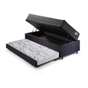 Ver imagem 4 de Bicama Box Baú Solteirão com Colchão Adapto Molas Ensacadas Ecoflex Suede Preto 96x203