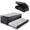 Ver imagem 1 de Bicama Box Baú Solteirão com Colchão Adapto Molas Ensacadas Ecoflex Suede Preto 96x203