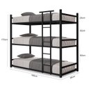 Ver imagem 4 de Treliche de Aço Industrial Solteiro 3 Camas Josy - Preto