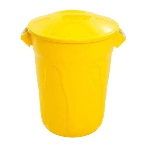 Cesto Plástico 40l Com Tampa (cr40):Amarelo