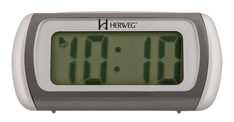 Relógio Despertador Digital Rosa Luz de Led Herweg - 1